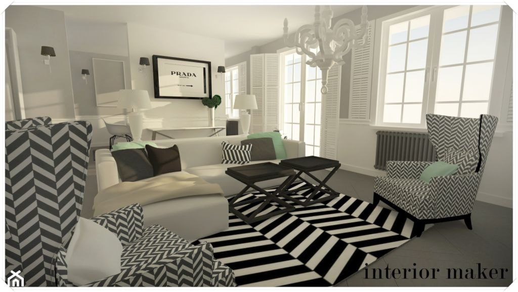 Mieszkanie na czarno-biało połączenie klasyki z nowoczesnością - zdjęcie od Le Pukka concept store - Homebook