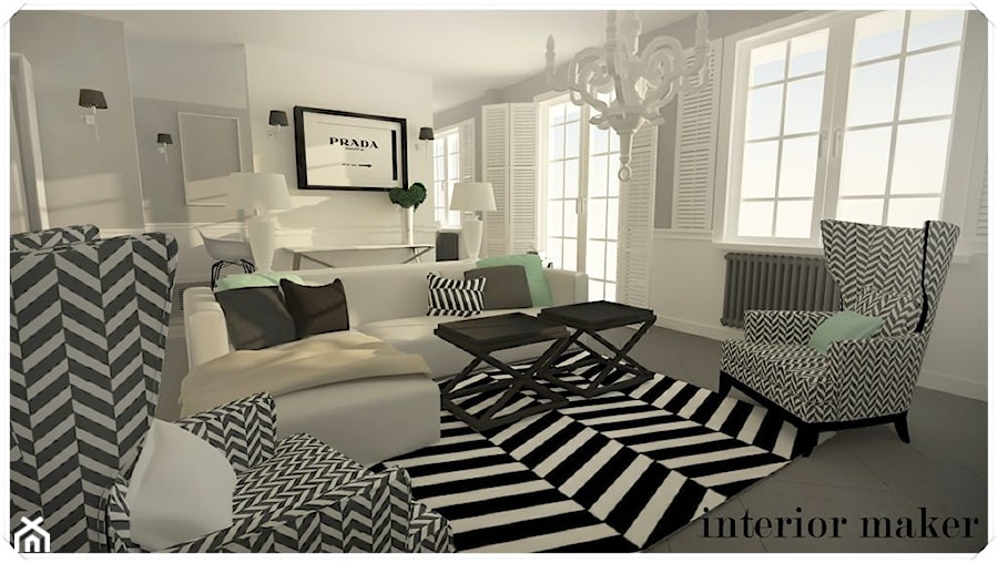 Mieszkanie na czarno-biało połączenie klasyki z nowoczesnością - zdjęcie od Le Pukka concept store
