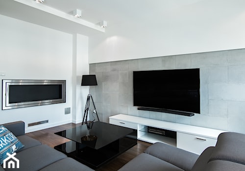 apartament w Warszawie - Średni biały szary salon, styl nowoczesny - zdjęcie od Art of Home
