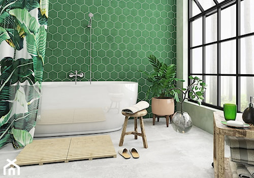 Łazienka - Średnia łazienka z oknem, styl nowoczesny - zdjęcie od FERRO