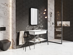 Łazienka - Średnia bez okna z marmurową podłogą łazienka, styl industrialny - zdjęcie od FERRO