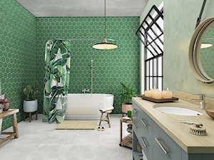 Łazienka - Duża jako pokój kąpielowy łazienka z oknem, styl nowoczesny - zdjęcie od FERRO