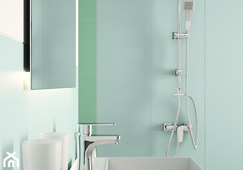 Łazienka - Mała bez okna z lustrem łazienka, styl minimalistyczny - zdjęcie od FERRO