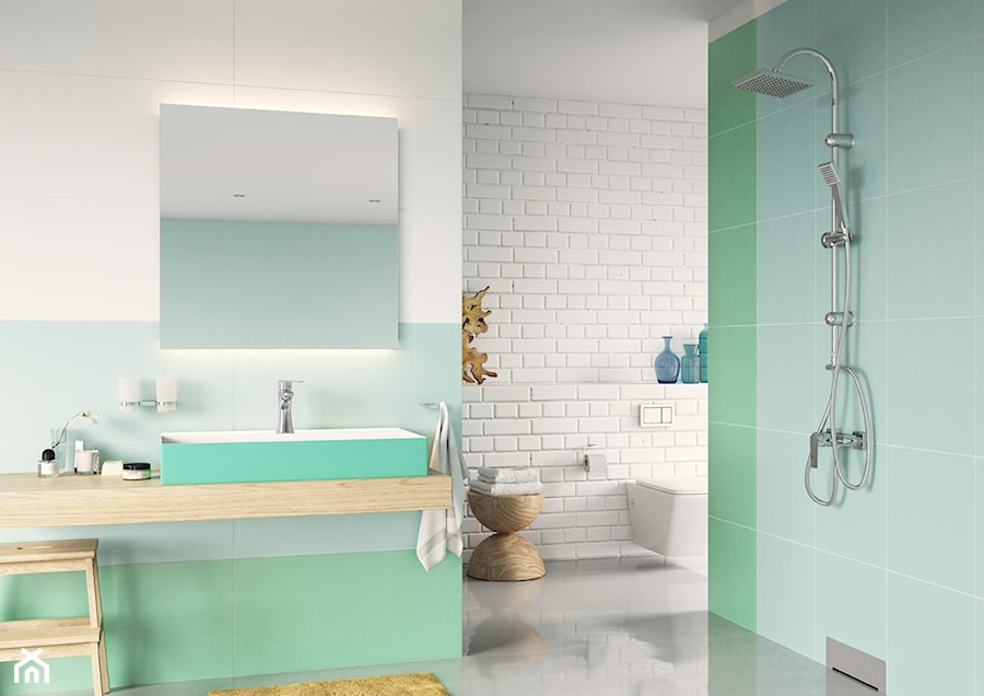 Łazienka - Średnia bez okna z lustrem łazienka, styl nowoczesny - zdjęcie od FERRO