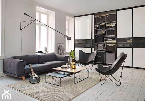 salon / livingroom - Duży biały salon, styl minimalistyczny - zdjęcie od Elfa