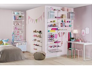 Pokój dziecka - Duży beżowy biały pokój dziecka dla dziecka dla nastolatka dla dziewczynki dla rodzeństwa, styl vintage - zdjęcie od Elfa