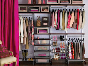 Garderoba - Średnia otwarta garderoba przy sypialni, styl vintage - zdjęcie od Elfa