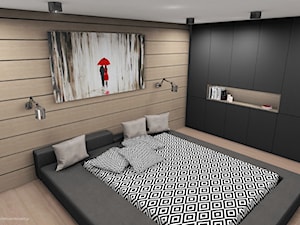 Sypialnia w domu z bali - zdjęcie od Interium Projekt