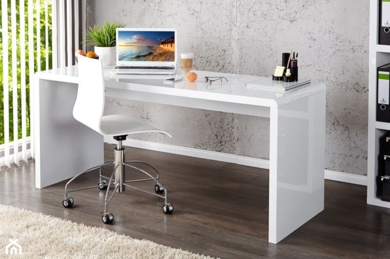 Białe biurko FAST TRADE 140 cm - zdjęcie od onemarket.pl - meble i dodatki - Homebook