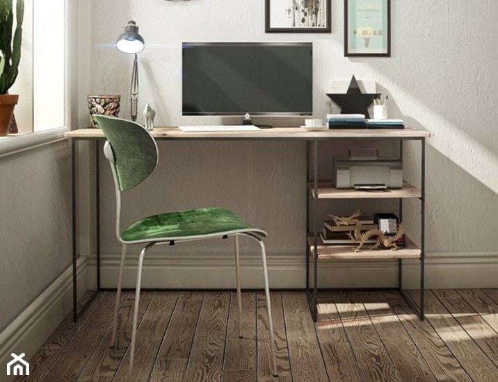 Minimalistyczne biurko PLAIN z drewnianym blatem - zdjęcie od onemarket.pl - meble i dodatki