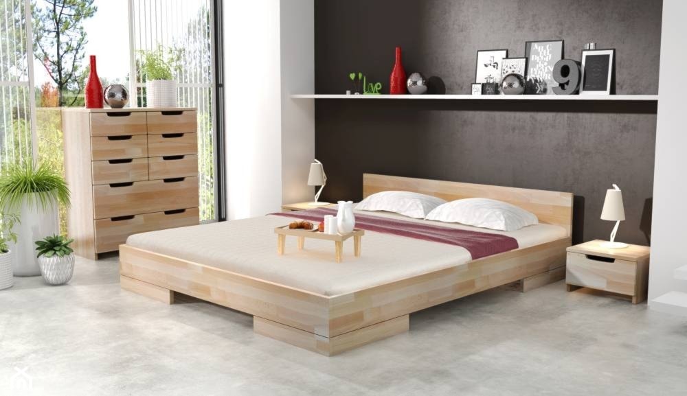 Łóżko drewniane bukowe Skandica SPECTRUM Niskie - zdjęcie od onemarket.pl - meble i dodatki - Homebook