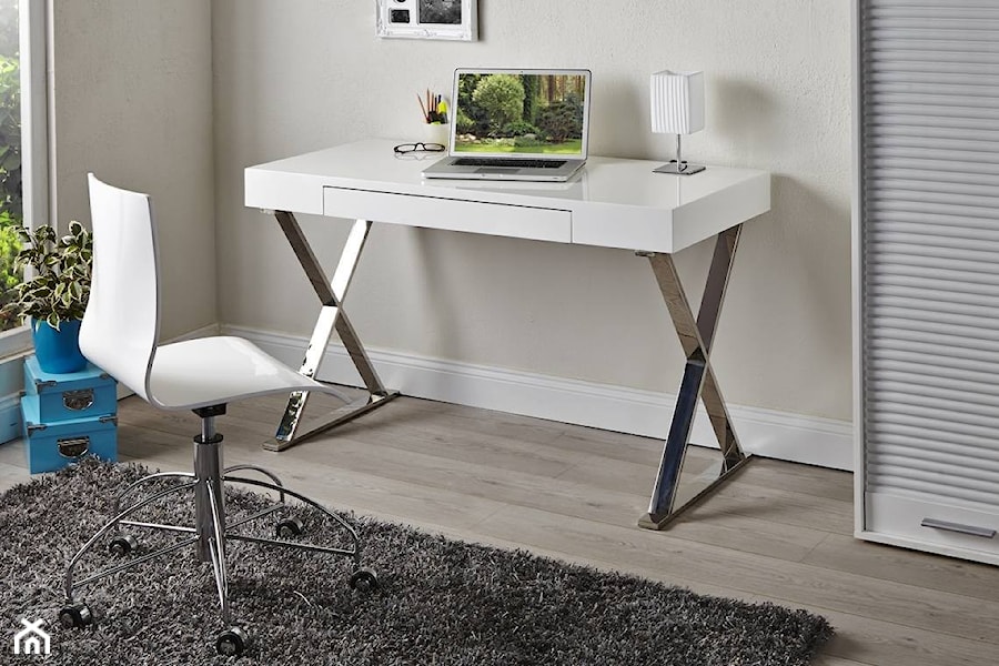 Białe nowoczesne biurko z szufladą GRACE - zdjęcie od onemarket.pl - meble i dodatki
