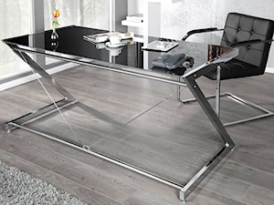 Nowoczesne biurko ze szklanym blatem DEAL czarne - zdjęcie od onemarket.pl - meble i dodatki