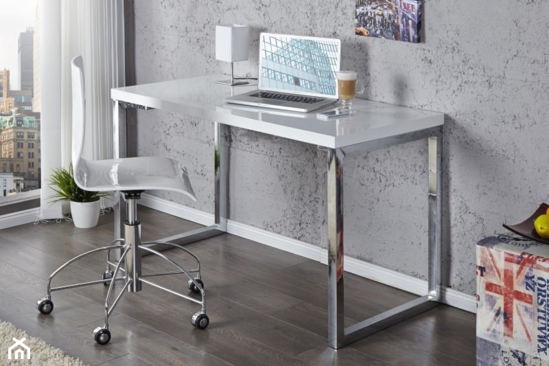 Nowoczesne białe biurko WHITE DESK, 120 cm - zdjęcie od onemarket.pl - meble i dodatki - Homebook