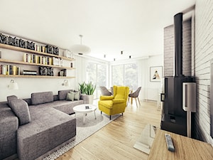 Mieszkanie w stylu skandynawskim pod Rzeszowem. - Średni biały salon, styl skandynawski - zdjęcie od MEEKO Architekci