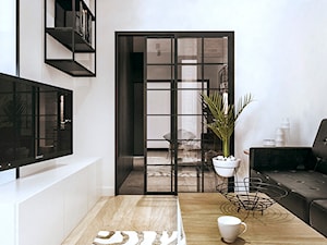 Mieszkanie w stylu loftowym w Krakowie - Mały salon, styl industrialny - zdjęcie od MEEKO Architekci