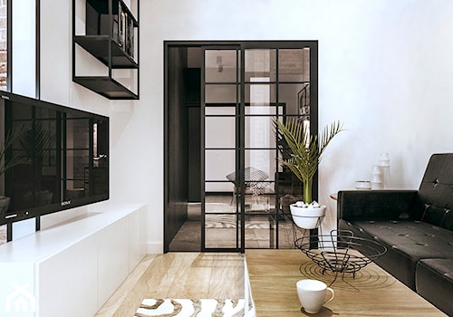 Mieszkanie w stylu loftowym w Krakowie - Mały salon, styl industrialny - zdjęcie od MEEKO Architekci