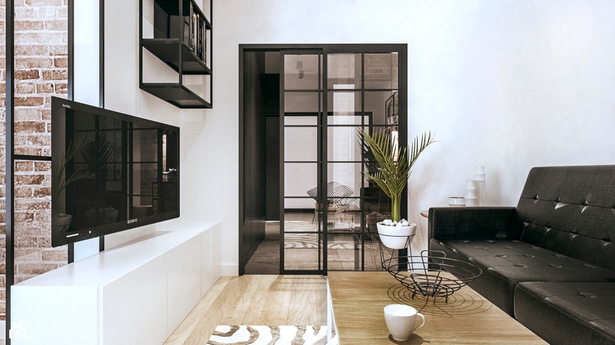 Mieszkanie w stylu loftowym w Krakowie - Mały salon, styl industrialny - zdjęcie od MEEKO Architekci - Homebook