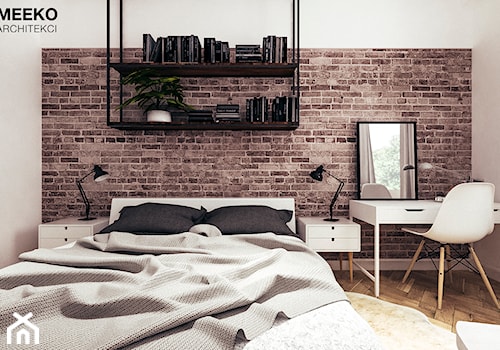 Mieszkanie loft w Mielcu - Mała szara sypialnia, styl industrialny - zdjęcie od MEEKO Architekci