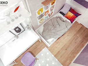 Mieszkanie loft w Mielcu - Średni fioletowy szary pokój dziecka dla nastolatka dla chłopca dla dziewczynki, styl nowoczesny - zdjęcie od MEEKO Architekci