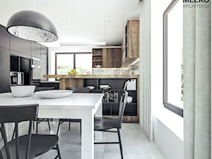 Dom w stylu nowoczesnym pod Mielcem - Średnia biała jadalnia w kuchni, styl nowoczesny - zdjęcie od MEEKO Architekci