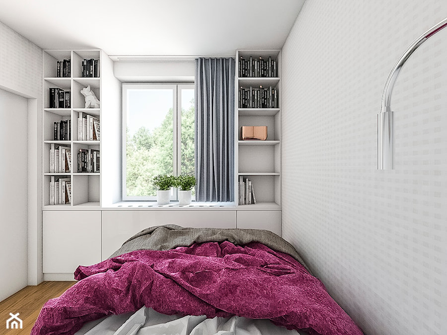Mieszkanie 40 m w Krakowie - Średnia biała sypialnia, styl nowoczesny - zdjęcie od MEEKO Architekci