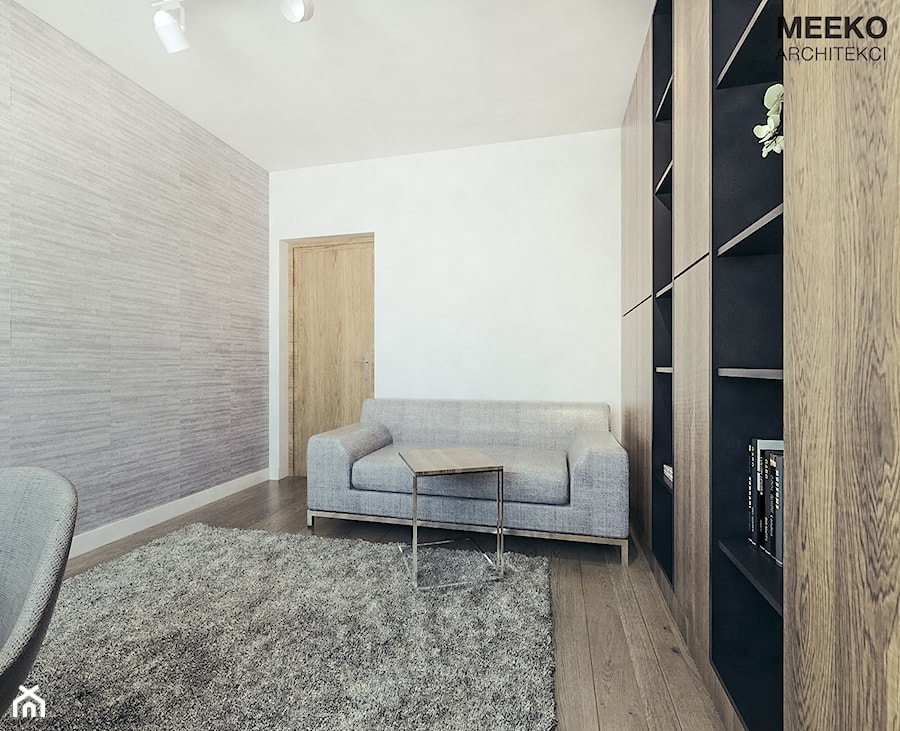 Dom w stylu nowoczesnym pod Mielcem - Średnia biała szara sypialnia, styl nowoczesny - zdjęcie od MEEKO Architekci