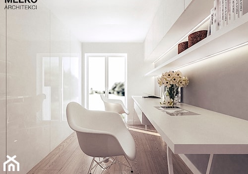 Dom w stylu minimalistycznym - Średnie szare biuro, styl minimalistyczny - zdjęcie od MEEKO Architekci