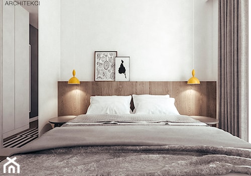 Mieszkanie w stylu skandynawskim w Warszawie - Mała biała sypialnia, styl skandynawski - zdjęcie od MEEKO Architekci