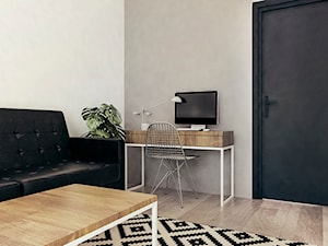 Mieszkanie w stylu loftowym w Krakowie - Średnia szara z biurkiem sypialnia, styl skandynawski - zdjęcie od MEEKO Architekci