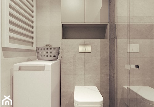 Mieszkanie w stylu skandynawskim w Warszawie - Mała bez okna z pralką / suszarką łazienka, styl nowoczesny - zdjęcie od MEEKO Architekci