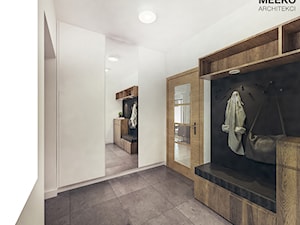 Dom w stylu nowoczesnym pod Mielcem - Średni z wieszakiem biały hol / przedpokój, styl nowoczesny - zdjęcie od MEEKO Architekci