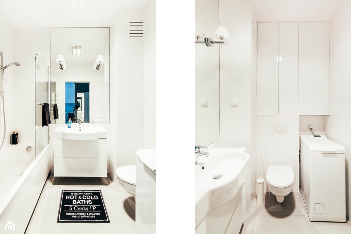 Kompaktowe mieszkanie w Krakowie - Mała bez okna z pralką / suszarką łazienka, styl nowoczesny - zdjęcie od MEEKO Architekci - Homebook