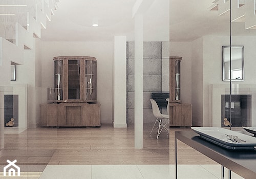 Dom w stylu minimalistycznym - Duży biały hol / przedpokój, styl minimalistyczny - zdjęcie od MEEKO Architekci