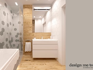 APARTAMENT W RUMI - Mała na poddaszu bez okna z lustrem łazienka, styl nowoczesny - zdjęcie od design me too
