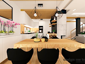 DOM W LESZNOWOLI - Średnia biała jadalnia w kuchni, styl nowoczesny - zdjęcie od design me too