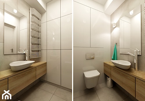 Mieszkanie Rembertów 80 m2 - Z punktowym oświetleniem łazienka, styl minimalistyczny - zdjęcie od design me too