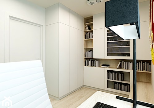 Mieszkanie Rembertów 80 m2 - Średnie z zabudowanym biurkiem beżowe biuro, styl nowoczesny - zdjęcie od design me too
