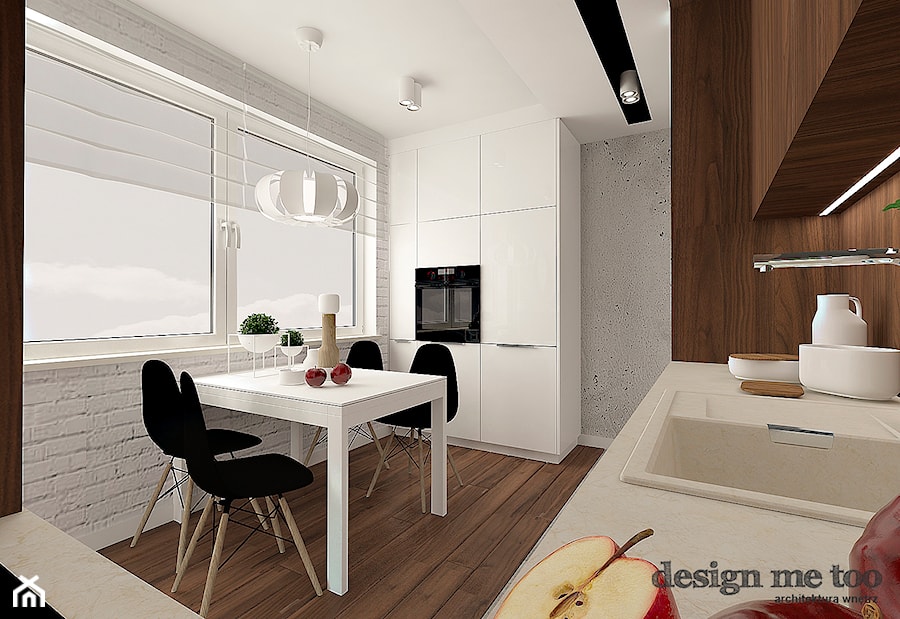 NOWOCZESNE MIĘDZYZDROJE - Mała biała jadalnia w kuchni, styl nowoczesny - zdjęcie od design me too