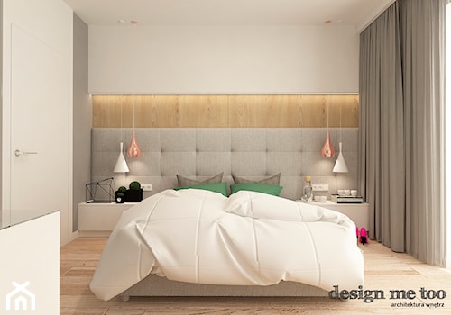 NOWOCZESNY DOM W GRODZISKU MAZOWIECKIM - Średnia biała szara sypialnia, styl nowoczesny - zdjęcie od design me too