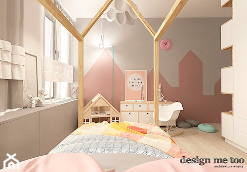 NOWOCZESNY APARTAMENT W PRUSZKOWIE - Średni brązowy szary pokój dziecka dla dziecka dla dziewczynki, styl nowoczesny - zdjęcie od design me too