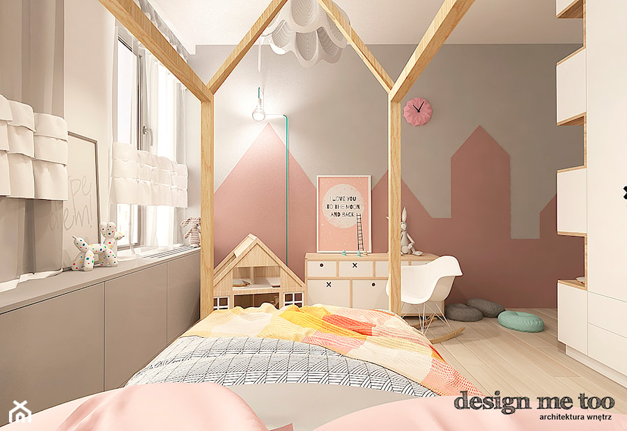 NOWOCZESNY APARTAMENT W PRUSZKOWIE - Średni brązowy szary pokój dziecka dla dziecka dla dziewczynki, styl nowoczesny - zdjęcie od design me too