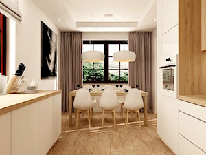 MINIMALISTYCZNY DOM - Średnia biała jadalnia w salonie, styl nowoczesny - zdjęcie od design me too