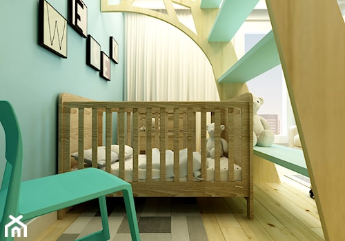 POKÓJ PAWEŁKA - Średni turkusowy pokój dziecka dla niemowlaka dla chłopca, styl nowoczesny - zdjęcie od design me too