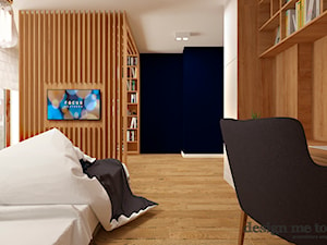 DOM W LESZNOWOLI - Średnia czarna z biurkiem sypialnia, styl nowoczesny - zdjęcie od design me too