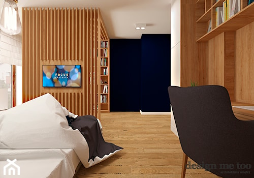 DOM W LESZNOWOLI - Średnia czarna z biurkiem sypialnia, styl nowoczesny - zdjęcie od design me too
