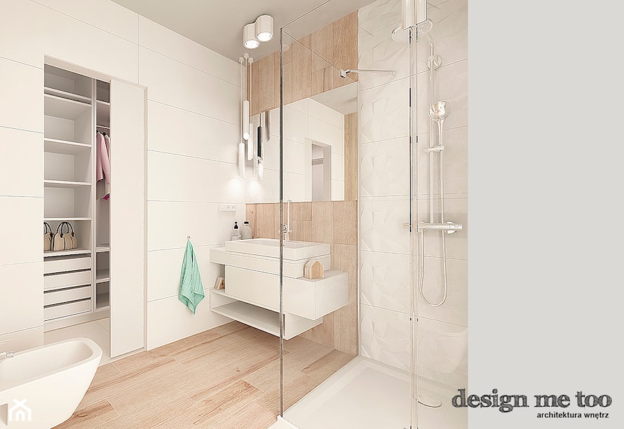 SKANDYNAWSKI DOM W WAWRZE - Mała z dwoma umywalkami łazienka, styl nowoczesny - zdjęcie od design me too