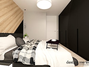 NOWOCZESNY APARTAMENT W PRUSZKOWIE - Średnia czarna szara sypialnia, styl nowoczesny - zdjęcie od design me too