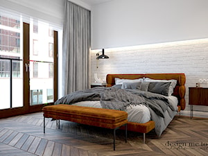 PORT PRASKI 67 m2 - Średnia biała sypialnia, styl nowoczesny - zdjęcie od design me too