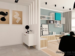 SZCZYPTA KOLORU NA SZCZĘŚLIWICACH - Mały biały niebieski salon, styl nowoczesny - zdjęcie od design me too